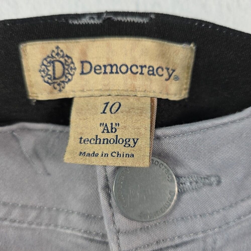 Democracy AB Solution Jeans Chino Womens Size 10 Ankle Gray Tummy Control Skinny - Picture 5 of 10
